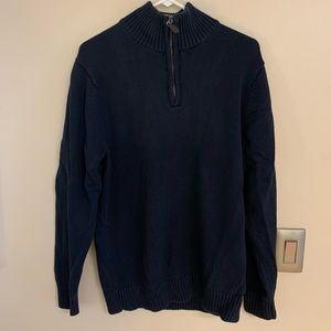 L.L. Bean Quarter Zip sweater Size Medium Tall Navy